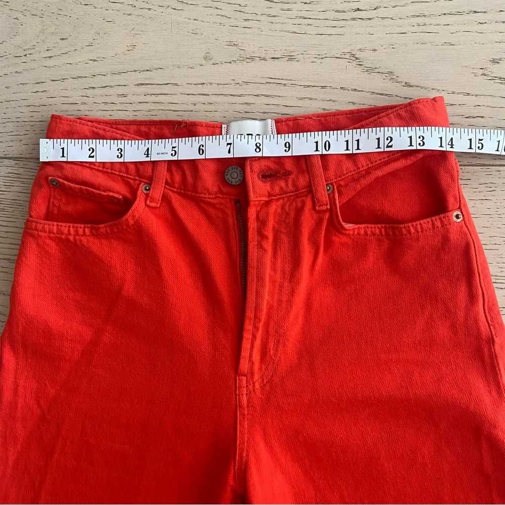 BDG High & Wide Jeans Size 27 Red Orange High Rise Wide Leg Denim EUC - Picture 9 of 12